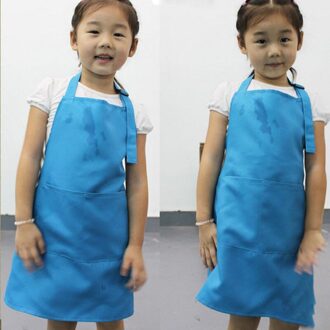 Beauty Kinderen Keuken Bakken Schilderen Schort Baby Art Koken Bib Craft (Geen cap en mouwen) blauw