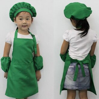 Beauty Kinderen Keuken Bakken Schilderen Schort Baby Art Koken Bib Craft (Geen cap en mouwen) groen