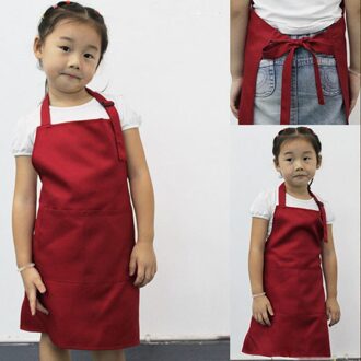 Beauty Kinderen Keuken Bakken Schilderen Schort Baby Art Koken Bib Craft (Geen cap en mouwen) rood
