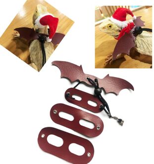 Bebaarde Draak Hagedis Santa Hoed Met Elastische Kinband + Sjaal + Trekkabel Kerst Kostuum Set Xmas Reptiel Apparel