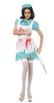 Bebloede zuster kostuum 3 delig Multi