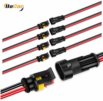 Becar 5/10/15/20 Packs 2-Pin Way 16awg Waterdichte Draad 1.5Mm Serie Terminal Connector Stofdicht waterdicht Voor Marine Auto Vrachtwagen 5 packs