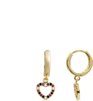 Becias oorbellen afgewerkt in 18k goud Veelkleurig