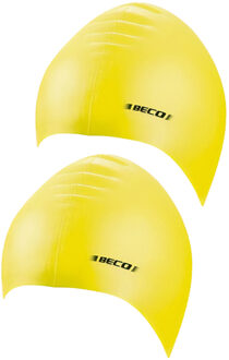 Beco 2x stuks latex badmutsen geel voor volwassenen