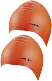 Beco 2x stuks latex badmutsen oranje voor volwassenen