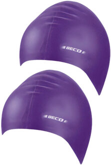 Beco 2x stuks latex badmutsen paars voor volwassenen