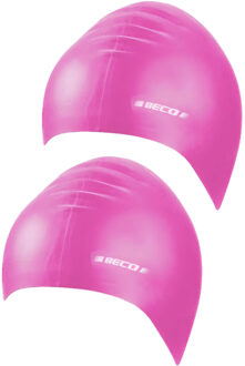 Beco 2x stuks latex badmutsen roze voor volwassenen