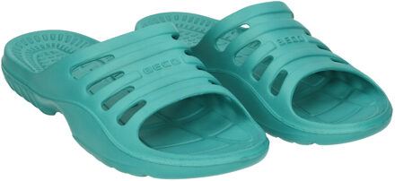 Beco Bad/sauna slippers met voetbed - aqua blauw - volwassenen - Badslippers antislip