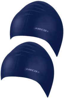 Beco badmuts voor volwassenen - 2x stuks - donkerblauw - latex - voor intensief gebruik