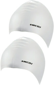 Beco badmuts voor volwassenen - 2x stuks - wit - latex - voor intensief gebruik
