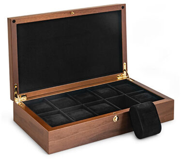 Beco Technic Mat Noten Horlogekist voor 10 Horloges