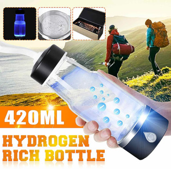 Becornce 3min Portable Hydrogen-Rich Water Cup Ionizer Maker/Generator Super Antioxidants ORP Hydrogen Bottle 420ml Rechargeable