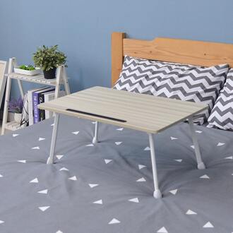 Bed Laptop Bureau Draagbare Computer Bureau Luie Bureau Kleine Tafel Gebruik Op Bed Eenvoudig Vouwen Beweegbare Met Card Slot anti-Slip bruingeel
