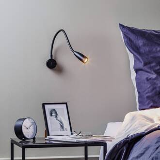 Bed LED wandlamp rond, zwart