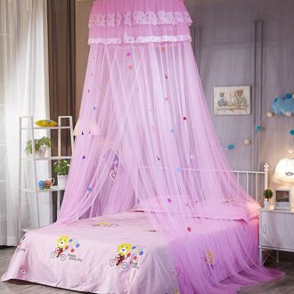 Bed Luifel Netto Ronde Hoepel Prinses Meisje Lace Bed Canopy Klamboe Voor Slaapkamer Opgehangen Koepel Kant Klamboe roze