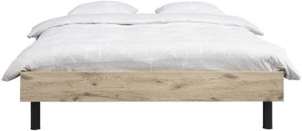 Bed Nova - Eikenkleur - 180x200 Cm - Spaanplaat - Bruin