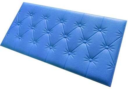 Bed Omliggende Soft Cover Hoofdeinde Anti-Collision 3d Zelfklevende Muursticker Tatami Baby Rugleuning Slaapkamer Achtergrond blauw 60x30cm