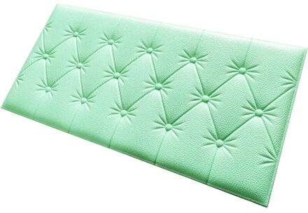 Bed Omliggende Soft Cover Hoofdeinde Anti-Collision 3d Zelfklevende Muursticker Tatami Baby Rugleuning Slaapkamer Achtergrond groen 60x30cm