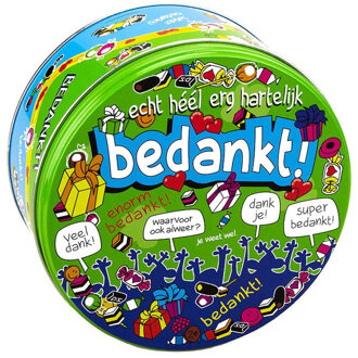 Bedankt cadeau snoeptrommel 14 x 7,5 cm - bewaarblikken / koektrommels - pensioen - verjaardag - cadeau blikken Multikleur