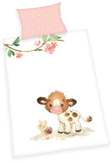 Beddengoed Little Calf 100 x 135 cm Roze/lichtroze - 100x135 cm