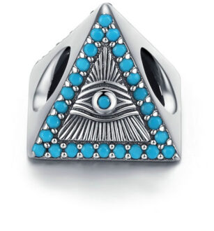 Bedel magische blauwe ogen driehoek Zilver - One size