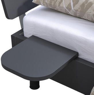 Bedplankje Nova - Grafietkleur - 2 Stuks - Spaanplaat - Grijs#Zwart - 30x2.2x29.8 Cm