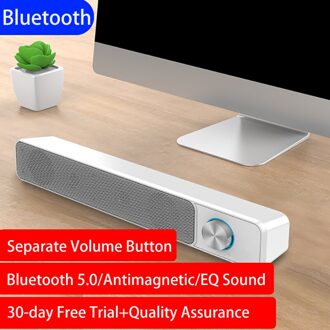 Bedrade En Draadloze Speaker Bluetooth Speaker Home Theater Surround Soundbar Bass Kolom Voor Pc Tv Geluid Bar Aux Usb Gebouwd-In Mic wit Bluetooth