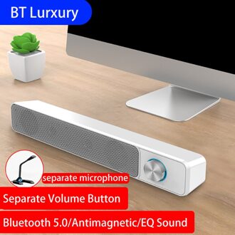 Bedrade En Draadloze Speaker Bluetooth Speaker Home Theater Surround Soundbar Bass Kolom Voor Pc Tv Geluid Bar Aux Usb Gebouwd-In Mic wit BT Lurxury