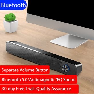 Bedrade En Draadloze Speaker Bluetooth Speaker Home Theater Surround Soundbar Bass Kolom Voor Pc Tv Geluid Bar Aux Usb Gebouwd-In Mic zwart Bluetooth