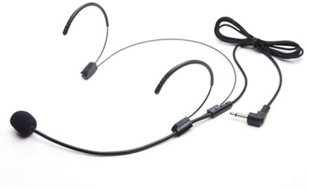 Bedrade Headset Microfoon Noise Cancelling Dual Oorhaak Headset Head Microfoon Headset Microfoon Met Mini Connector Voor Telefoon zwart