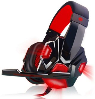Bedrade Hoofdtelefoon Gaming Headsets Pc 3.5Mm Headsets Surround Sound Met Microfoon Gaming Laptop Tablet Gamer Gaming Hoofdtelefoon rood