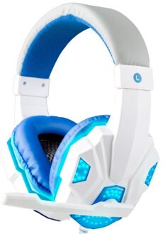 Bedrade Hoofdtelefoon Gaming Headsets Pc 3.5Mm Headsets Surround Sound Met Microfoon Gaming Laptop Tablet Gamer Gaming Hoofdtelefoon wit