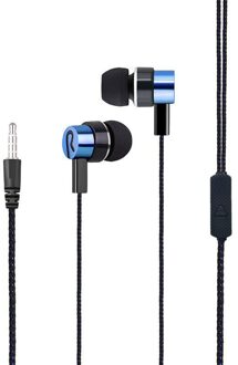 Bedrade Koptelefoon 3.5Mm In-Ear Stereo Oordopjes Ingebouwde Microfoon Mobiele Telefoon Gaming Headset Voor Iphone Voor samsung Xiaomi Huawei blauw
