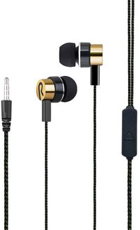 Bedrade Koptelefoon 3.5Mm In-Ear Stereo Oordopjes Ingebouwde Microfoon Mobiele Telefoon Gaming Headset Voor Iphone Voor samsung Xiaomi Huawei goud