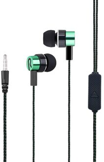 Bedrade Koptelefoon 3.5Mm In-Ear Stereo Oordopjes Ingebouwde Microfoon Mobiele Telefoon Gaming Headset Voor Iphone Voor samsung Xiaomi Huawei groen