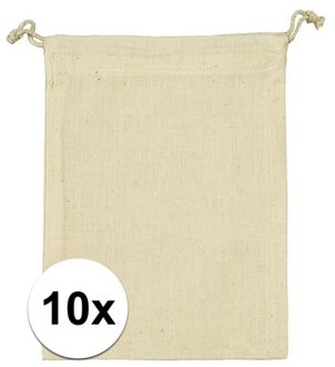 Bedrukbare uitdeelzakjes met touw 10 stuks Beige