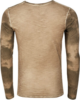 Bedrukt gewassen longsleeve Kaki