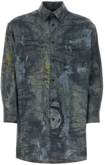 Bedrukt katoenen overhemd Yohji Yamamoto , Multicolor , Heren