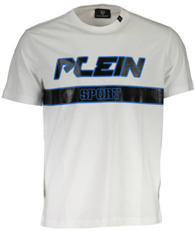 Bedrukt T-shirt met ronde hals Plein Sport , White , Heren