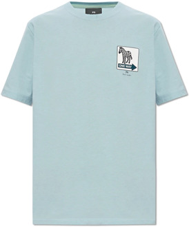 Bedrukt T-shirt PS By Paul Smith , Blue , Heren - 2Xl,Xl,L,M,S