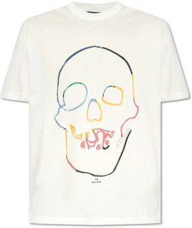 Bedrukt T-shirt PS By Paul Smith , White , Heren - 2XL