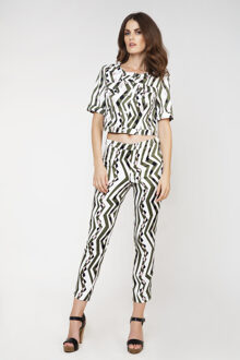 Bedrukte Cropped Jacket Olijf