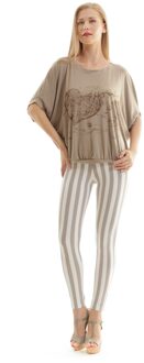 Bedrukte Micromodal Top - maat Bruin