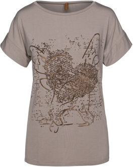 Bedrukte Micromodale Tee - maat S Metallic