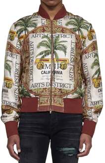 bedrukte zijden jas Beige