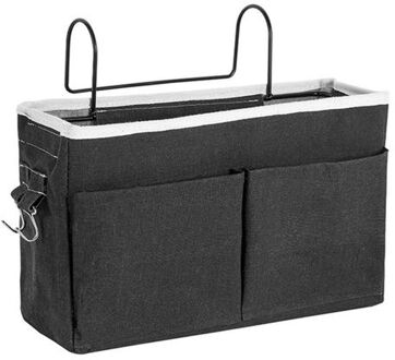 Bedside Pocket - Bed Opbergzak - Katoen - Zwart Multikleur