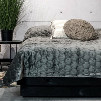 Bedsprei Peggy - Donkergrijs - 240x280cm Van Unique Living Microvezel - Dekbed-Discounter.nl Taupe - 240 x 280 cm