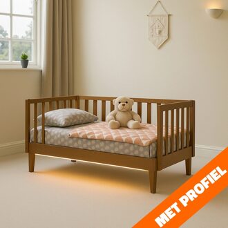 Bedverlichting 1 zijde complete set 1 meter led strip warm wit met bewegingssensor en hoekprofiel