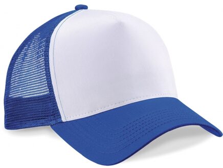 Beechfield 2x Truckers baseball caps blauw/wit voor volwassenen - voordelige petjes/caps 2 stuks