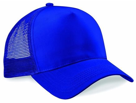 Beechfield 2x Truckers baseball caps kobalt blauw voor volwassenen - voordelige blauwe petjes/caps